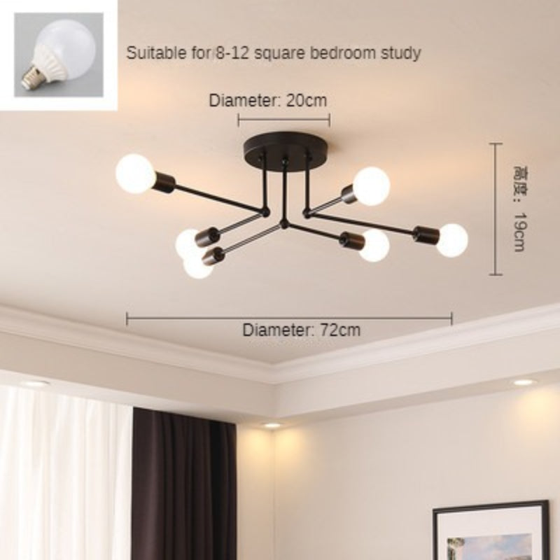 HEIKESZ Nordic Style Creative Ceiling Lamp Living Room Dining Room Bedroom Light Personality Home Lamp Modern Simple Wrought Iron Balcony Top Light LED Light for Bedroom Night Aestitic Room Lamp