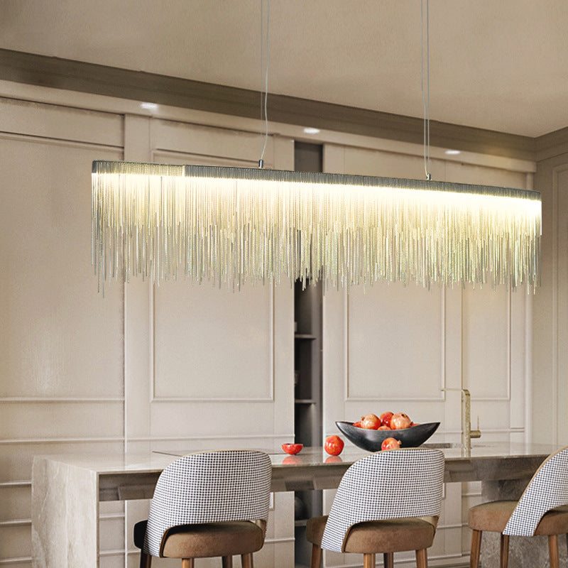 HEIKESZ Light luxury restaurant lamps ins clothing shop window, front desk creative personality tassel post-modern Nordic bar chandelier lamp light fixtures for celling lights