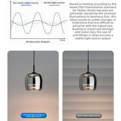 HEIKESZ Modern Minimalist Ceiling Light Bedroom Pendant Lamp Creative Luxury Glass Chandelier for Dining Room and Bedside