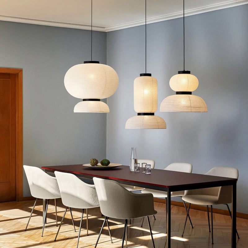 HEIKESZ Japanese-Style Xuan Paper Chandelier Nordic Simple Modern Living Room Study Chinese Style Lamp