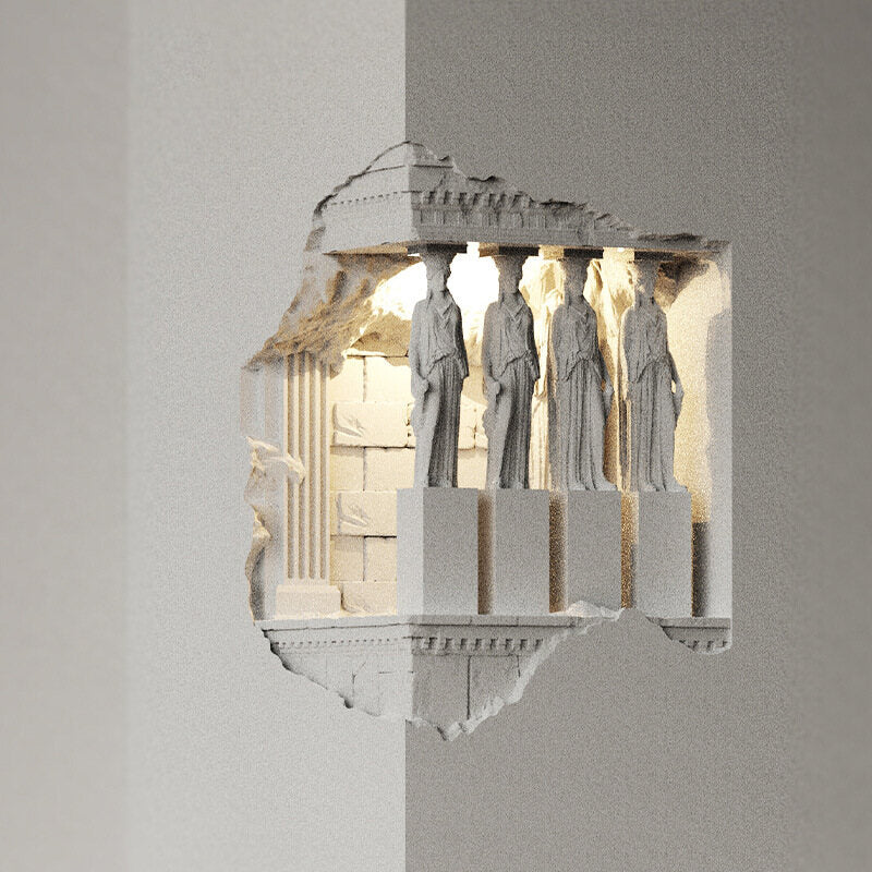 Gypsum Induction Night Light Bedside Corridor Aisle Gypsum Lamp Embedded Corner Plaster Wall Lamp B &amp; B Ambience Light