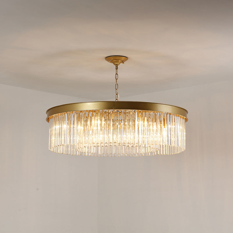 HEIKESZ Amazon cross-border American living room dining room bedroom round crystal chandelier atmosphere modern simple Zhongshan lighting lamp lighting fixtures for celling lighting