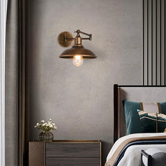 HEIKESZ In Chinese Antique Style Rocker Arm Wall Lamp Bedroom Bedside Lamp Retractable Folding Study Reading Lamp in the Living Room American Standard European Standard Wall Lamp