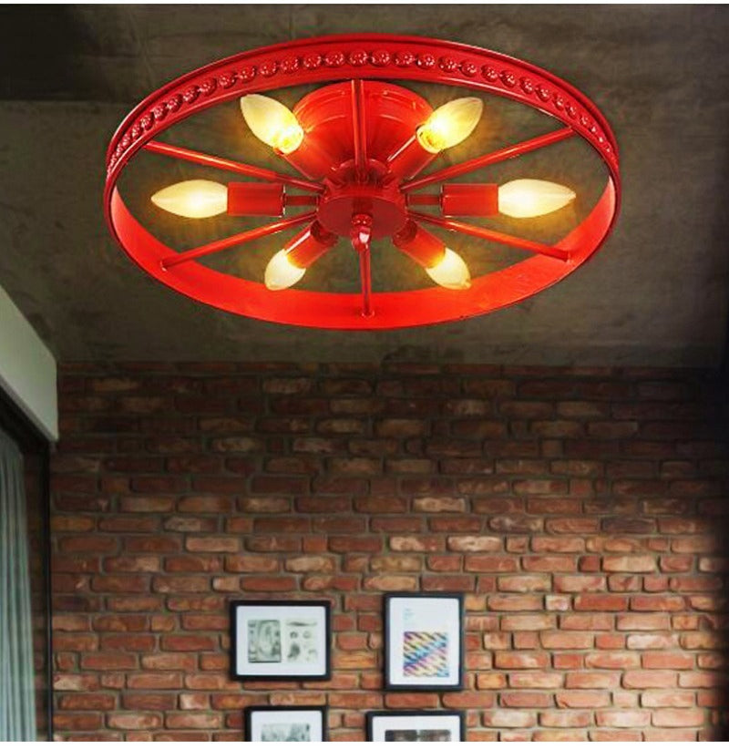 HEIKESZ Industrial Vintage Ceiling Light American Style Iron Pipe Creative Living Room Dining Room Lighting Fixture
