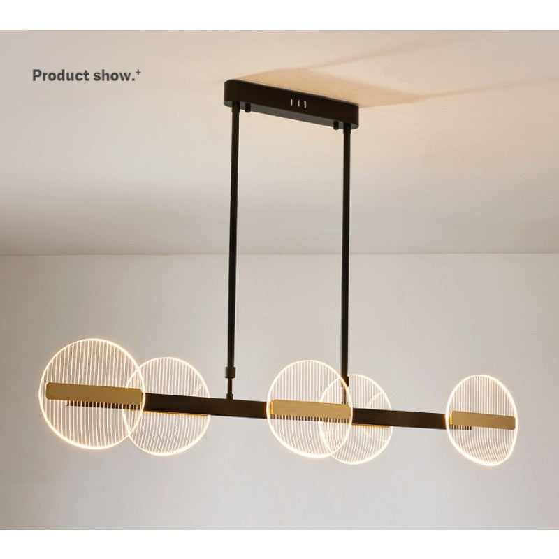 HEIKESZ Nordic restaurant chandelier, new modern minimalist creative personality bar led strip light luxury dining table lamp light fixtures for celling light