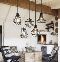 HEIKESZ Iron Small Iron Cage Loft Industrial Chandelier American Country Bar Counter Retro Living Room Cafe Lamps american style retro outdoor indoor retro bedroom lamp american-style Industrial wind