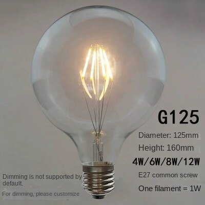HEIKESZ 【One-year warranty, free shipping】E27 Screw LED Bulb Edison Light Source Single Lamp Creative Shop Bar Restaurant with Plug Switch Chandelier