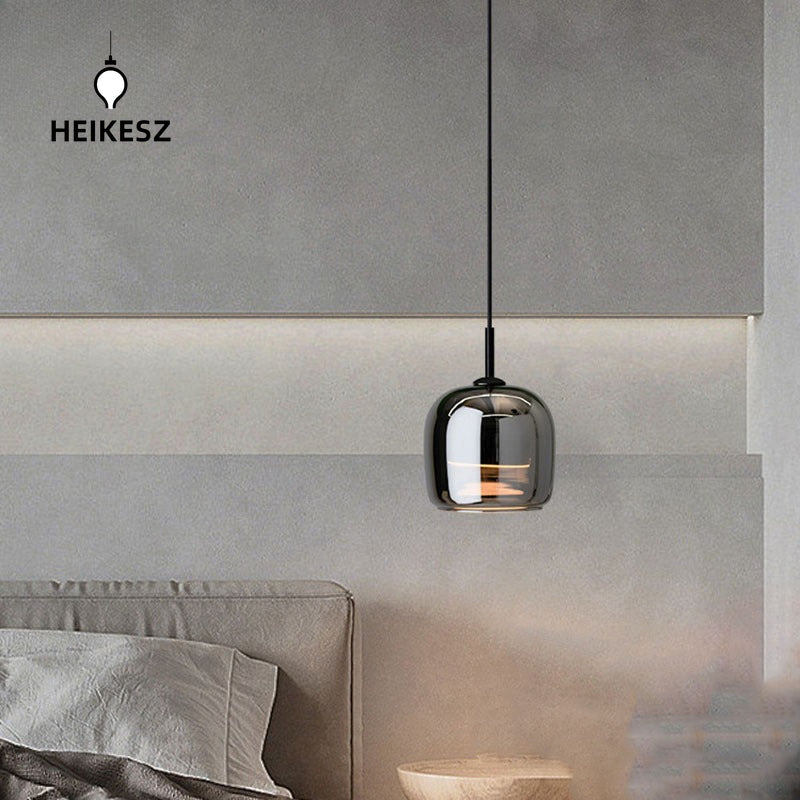 HEIKESZ Modern Minimalist Ceiling Light Bedroom Pendant Lamp Creative Luxury Glass Chandelier for Dining Room and Bedside