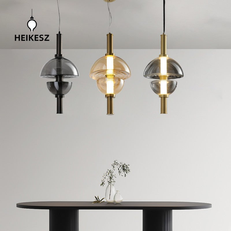 HEIKESZ Nordic simple modern restaurant glass small chandelier homestay master bedroom bedside light luxury cafe dining table bar chandelier lamp light fixtures for celling light