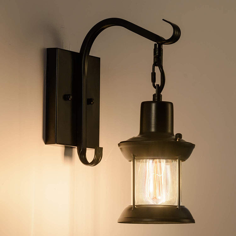 HEIKESZ American retro industrial style country painted wall lamp bedroom bedside lamp decorative lamp dining room aisle lamp study lamp