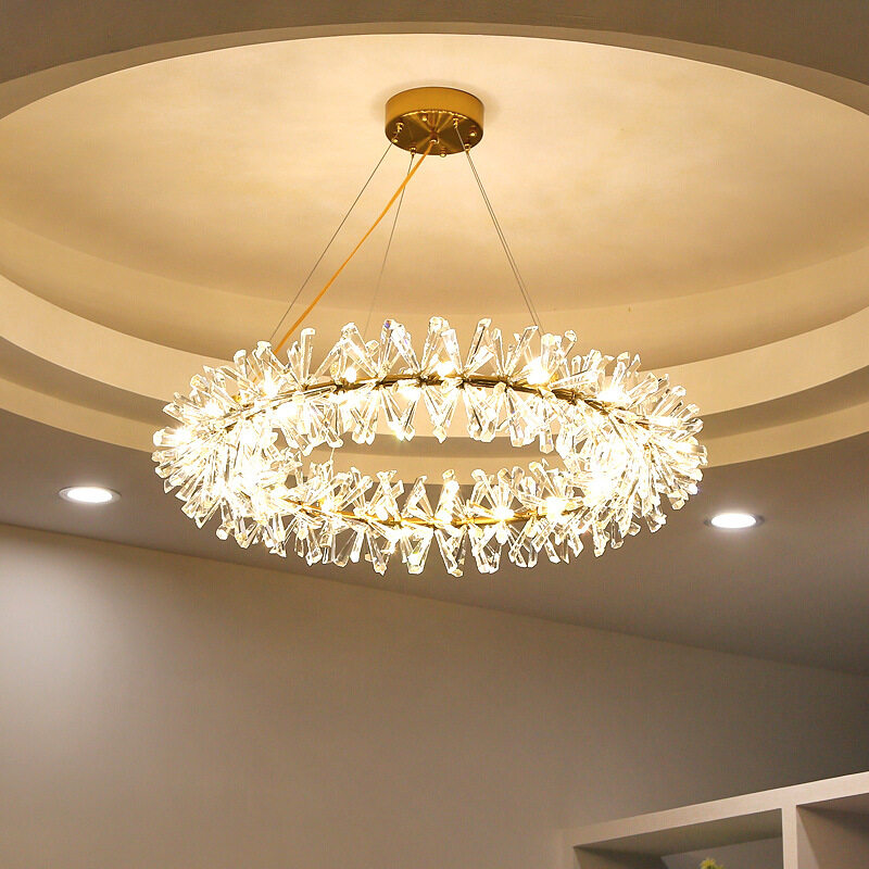 HEIKESZ Post-Modern Nordic Crystal Chandelier Designer Simple Atmosphere Creative for Living Room Dining Room Bedroom Ceiling Lighting