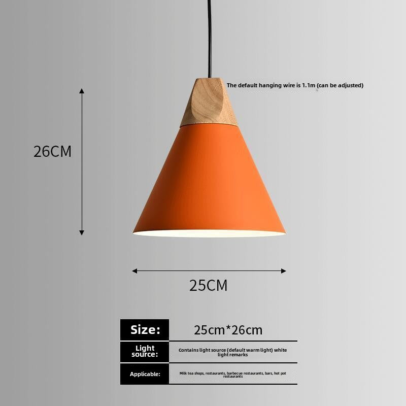 HEIKESZ Nordic industrial wind lamp Internet celebrity creative simple bar restaurant restaurant hot pot shop commercial single head orange chandelier