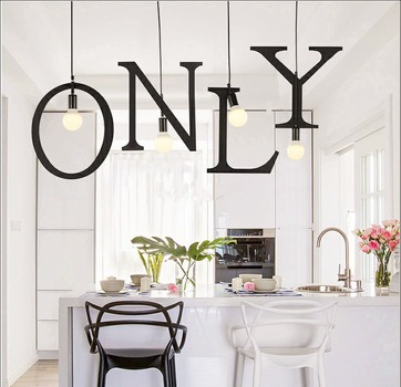 HEIKESZ Retro Personalized Letter Chandelier Wrought Iron Creative Restaurant and Cafe Bar Clothing Store English Letter Assembled Lamp american style retro outdoor indoor retro bedroom lamp american-style Industrial wind