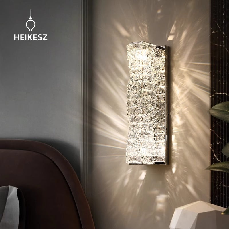 HIEKESZ craftsman light luxury bedside crystal lamp staircase porch lamp light luxury living room sofa TV background wall grille wall lamp light fixtures for celling light