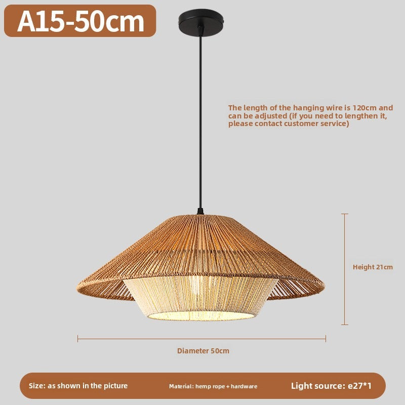 HEIKESZ Vintage Rope Pendant Light Industrial Iron Ceiling Lamp for Restaurant Bar Clothing BBQ Shop Retro Decor Commercial Lighting