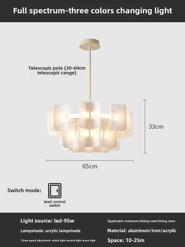 HEIKESZ Japanese wabi wind living room dining room chandelier French cream wind light luxury bedroom simple 2024 new Zhongshan lamp light fixtures for celling light