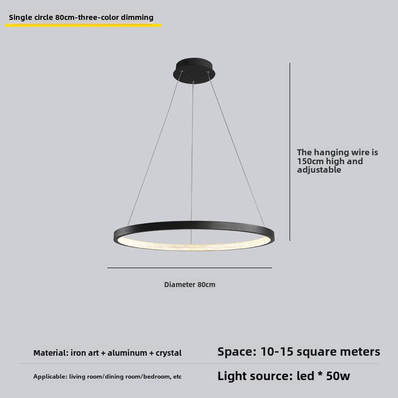 HEIKESZ Minimalist living room chandelier post-modern minimalist light luxury dining room lamp designer villa exhibition hall lamp circle main lamp light fixtures for celling lights