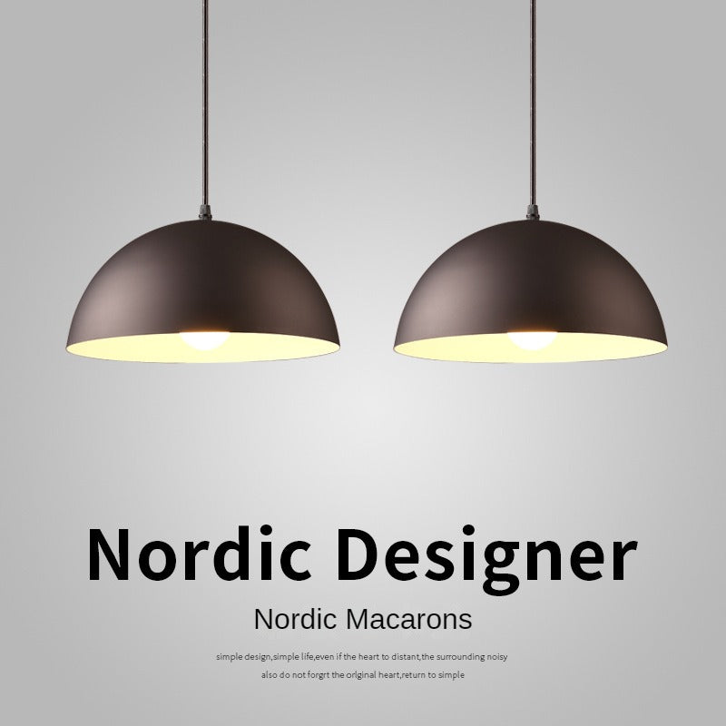 HEIKESZ Modern Minimalist Single Head Semicircle Chandelier Large Lampshade Creative Personality Decorative Light for Living Room Restaurant Exhibition Hall