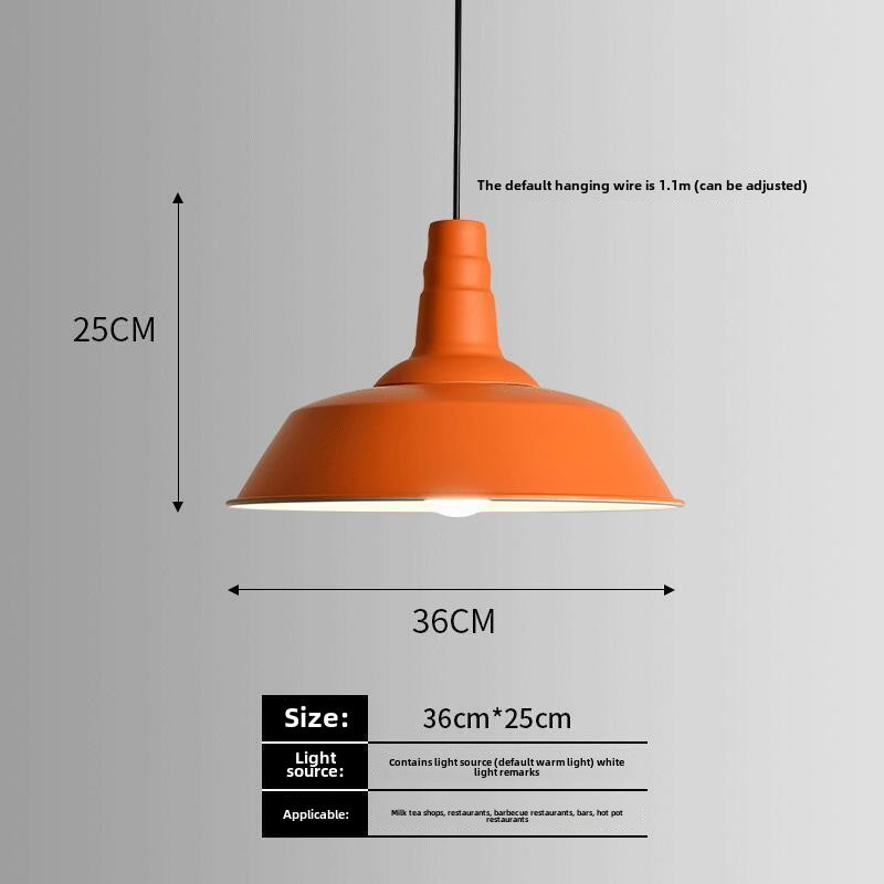 HEIKESZ Nordic industrial wind lamp Internet celebrity creative simple bar restaurant restaurant hot pot shop commercial single head orange chandelier