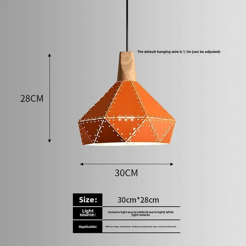 HEIKESZ Nordic industrial wind lamp Internet celebrity creative simple bar restaurant restaurant hot pot shop commercial single head orange chandelier