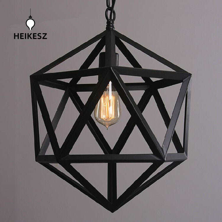 HEIKESZ American Country Retro Industrial Style Chandelier Polyhedron Creative Bar Restaurant Warehouse Iron Droplight american style retro outdoor indoor retro bedroom lamp american-style Industrial wind