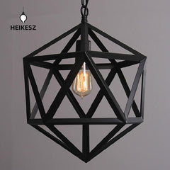 HEIKESZ American Country Retro Industrial Style Chandelier Polyhedron Creative Bar Restaurant Warehouse Iron Droplight american style retro outdoor indoor retro bedroom lamp american-style Industrial wind