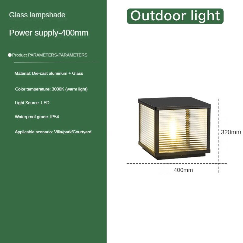 Solar Pillar Lamp Outdoor Yard Lamp Scagliola Waterproof Gate Wall Lamp Garden Decorative Pillar Door Pillar Lamp