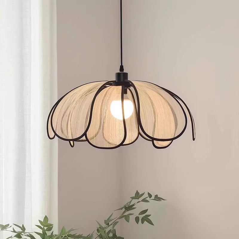 HEIKESZ French cream wind chandelier Nordic simple dining room living room bedroom Japanese medieval art advanced petal lamp light fixtures for celling lights