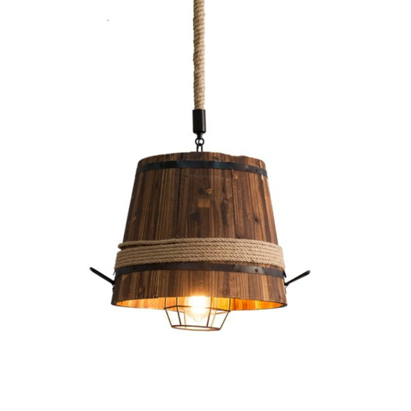 HEIKESZ American Retro Industrial Style Restaurant Coffee Shop Pub Bar Creative Wood Chandelier Cross-Border Solid Wood Bamboo Artwork Lamps LED Light for Bedroom Night Aesthetic Room Lamp