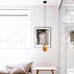 HEIKESZ Nordic restaurant chandelier bedroom bedside modern simple glass designer bar desk study brown soot chandelier lamp light fixtures for celling light
