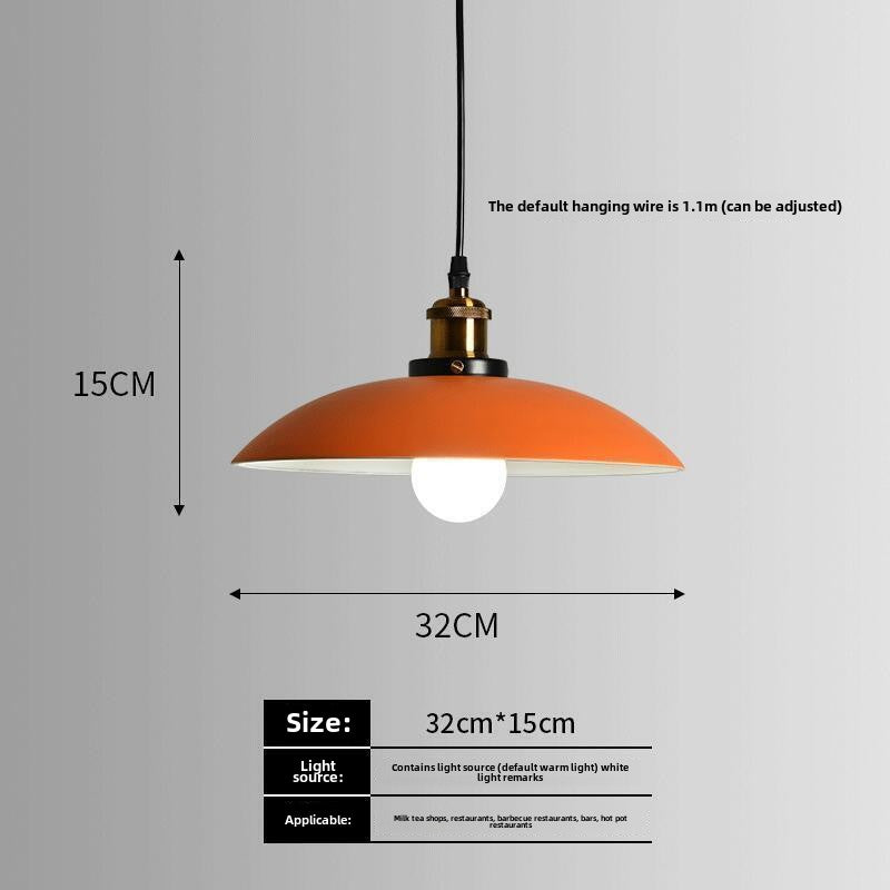 HEIKESZ Nordic industrial wind lamp Internet celebrity creative simple bar restaurant restaurant hot pot shop commercial single head orange chandelier