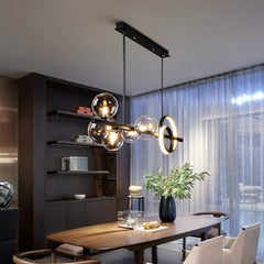 HEIKESZ Modern Minimalist Nordic LED Chandelier Luxury Dining Room Lamp Warm Light for Living Bedroom Bar Ceiling Lighting