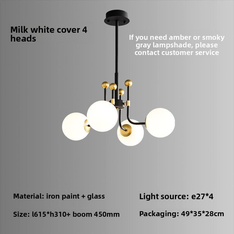 HEIKESZ Nordic Modern Glass Pendant Light Creative Living Room Bedroom Study Dining Room Ceiling Lamp Designer Lighting