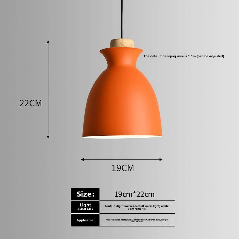HEIKESZ Nordic industrial wind lamp Internet celebrity creative simple bar restaurant restaurant hot pot shop commercial single head orange chandelier