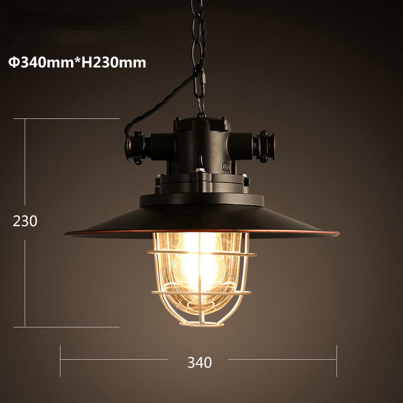 HEIKESZ Loft Creative Personality American Retro Industrial Style Country Warehouse Bar Counter Single-Head Restaurant Iron Glass Cover Lamp american style retro outdoor indoor retro bedroom lamp american-style Industrial wind