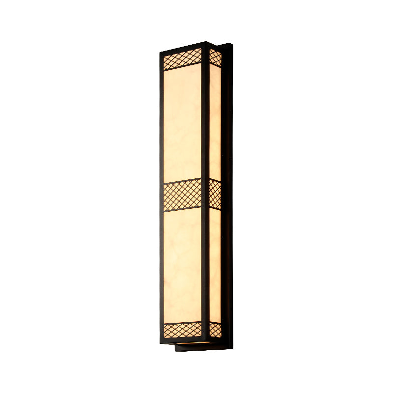 HEIKESZ Outdoor Waterproof Wall Lamp Stainless Steel Marble Stone Light Fixture for Villa Gate Courtyard Pillar Lighting