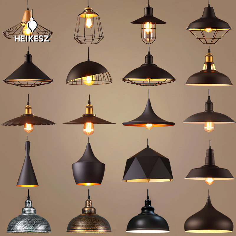 HEIKESZ Loft Creative Personality Single-Head Iron Vintage Industrial Style Restaurant Office Engineering Shop Decorative Lighting Chandelier