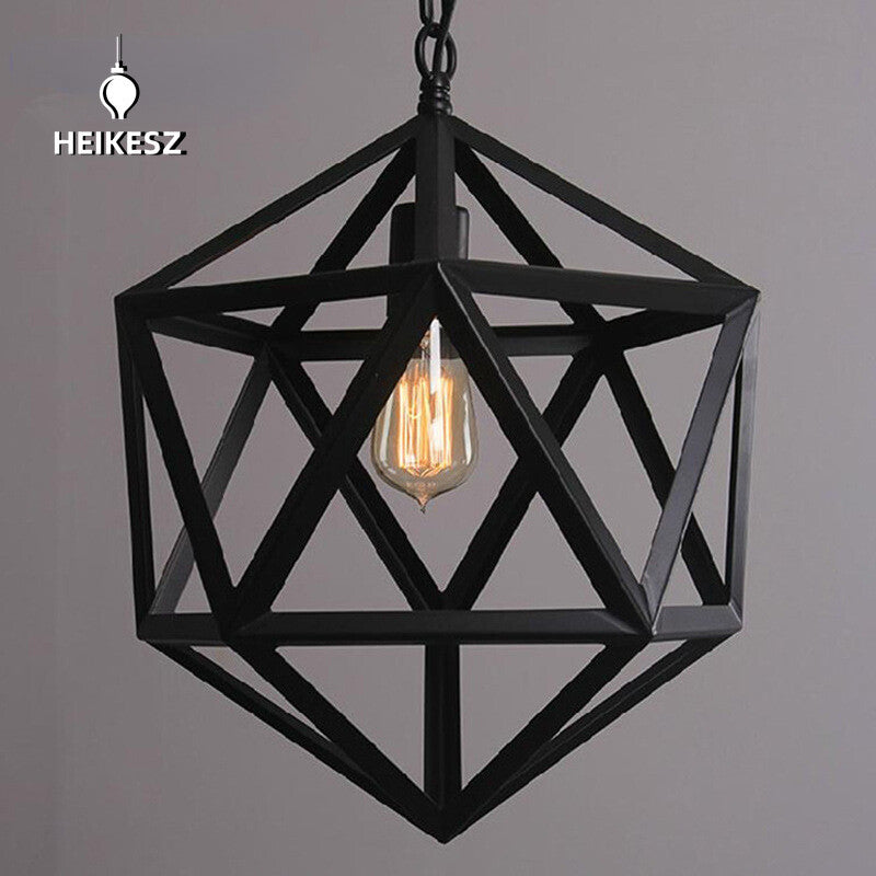 HEIKESZ American Country Retro Industrial Style Chandelier Polyhedron Creative Bar Restaurant Warehouse Iron Droplight american style retro outdoor indoor retro bedroom lamp american-style Industrial wind