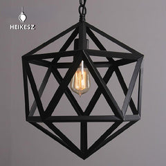 HEIKESZ American Country Retro Industrial Style Chandelier Polyhedron Creative Bar Restaurant Warehouse Iron Droplight american style retro outdoor indoor retro bedroom lamp american-style Industrial wind