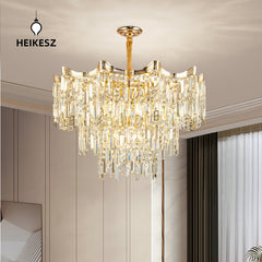 HEIKESZ New French Chandelier Crystal Ceiling Light for Dining Room Living Room Hall Hotel Wedding Luxury Villa Lighting Manufacturer