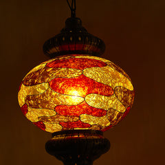 HEIKESZ Bohemian single head chandelier wrought iron atmosphere enamel color chandelier hotel restaurantChandelier, restaurant light, living room light
