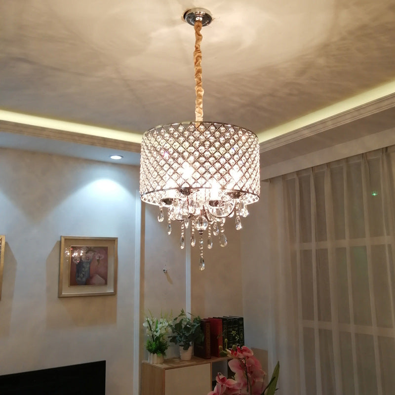 HEIKESZ Crystal chandelier modern minimalist living room dining room lights bedroom girls room kitchen grid round country lamps wholesale lamp light fixtures for celling lights