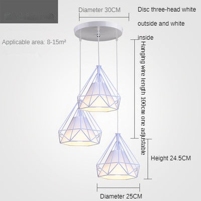 HEIKESZ Nordic Style Restaurant Chandelier Modern Minimalist Restaurant Dining Table Leisure Bar Creative Coffee Tea Shop Diamond Chandelier LED Light for Bedroom Night Aesthetic Room Lamp