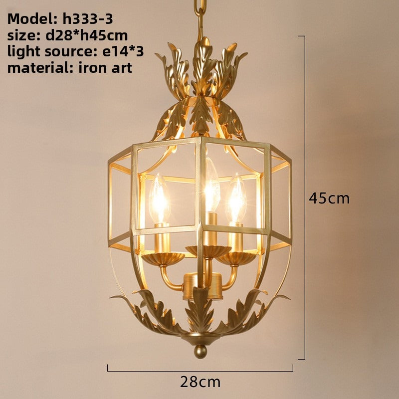 HEIKESZ Vintage American Country Rustic Iron Ceiling Light for Living Room Dining Hallway Entryway Cross Border Supply