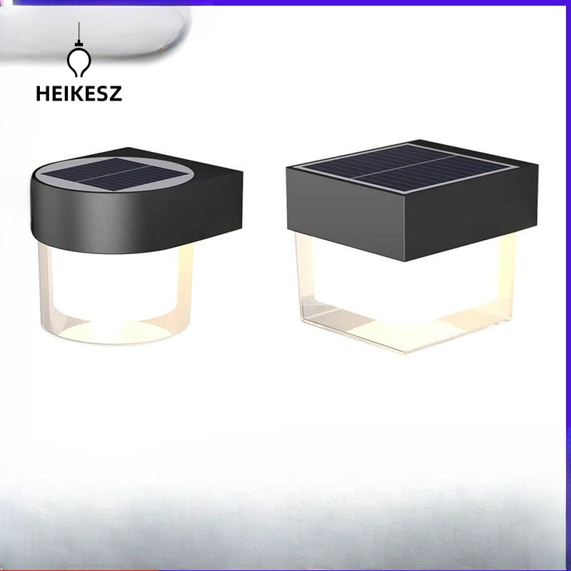 HEIKESZ Solar Wall Light Outdoor Modern Minimalist Solar Powered Wall Lamp for Garden Patio Pathway Corridor Balcony Lighting