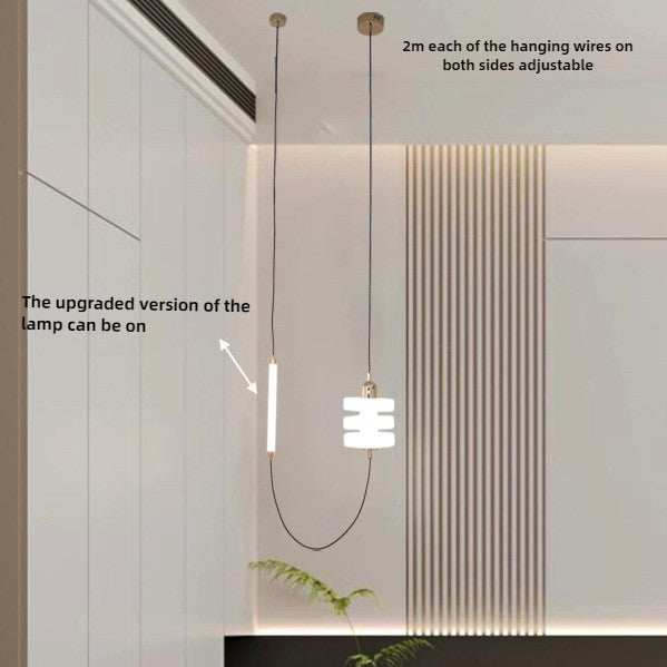 HEIKESZ Factory direct sales Internet celebrity bedroom bedside glass chandelier designer minimalist dining table bar line light milk white lamp light fixtures for celling light