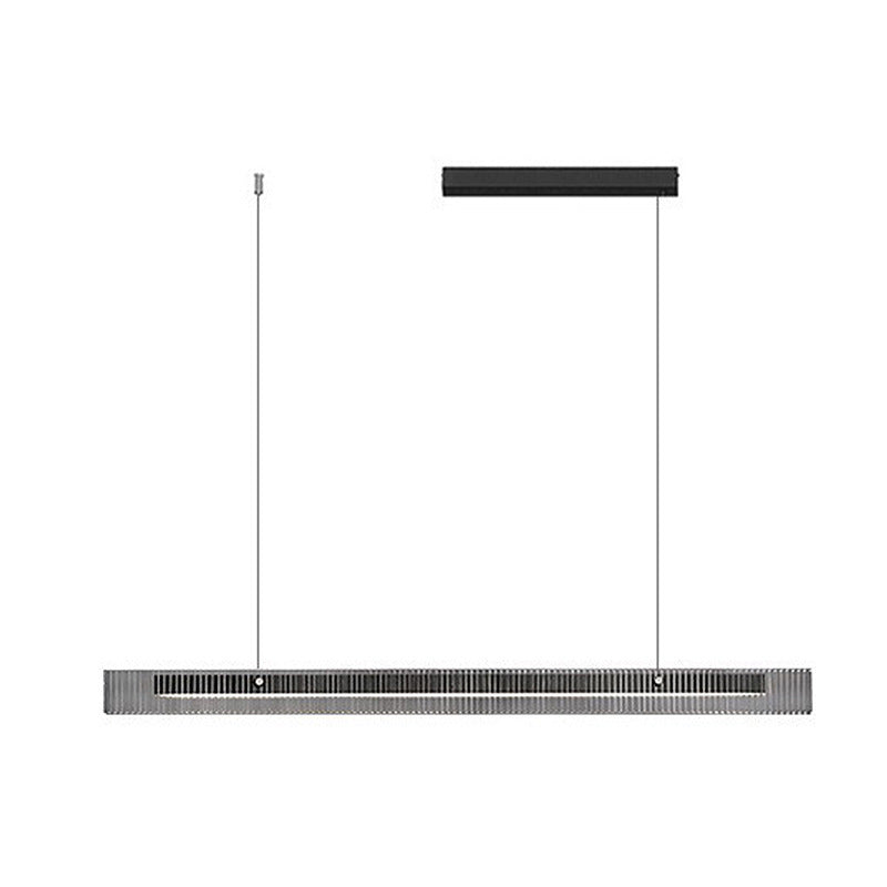 HEIKESZ Italian minimalist glass restaurant chandelier simple personality villa large flat dining table bar island table one-word strip lamp light fixtures for celling light