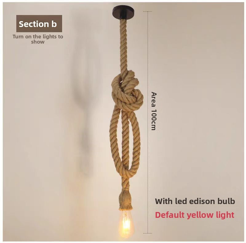 HEIKESZ Vintage Industrial Ceiling Light for Cafe Restaurant Bar Clothing Store with Rope Decoration Retro Style Hanging Lamp