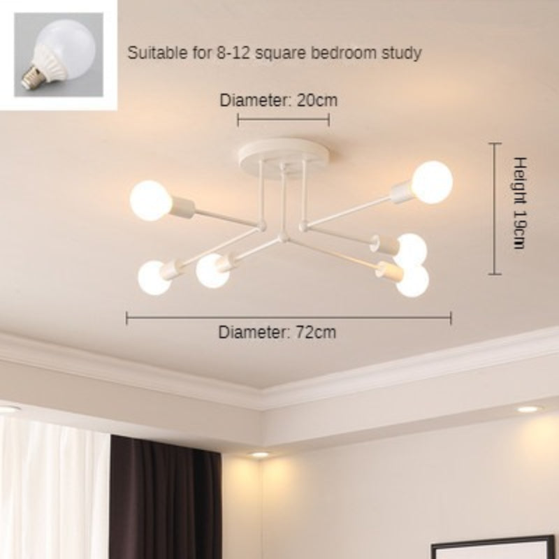 HEIKESZ Nordic Style Creative Ceiling Lamp Living Room Dining Room Bedroom Light Personality Home Lamp Modern Simple Wrought Iron Balcony Top Light LED Light for Bedroom Night Aestitic Room Lamp
