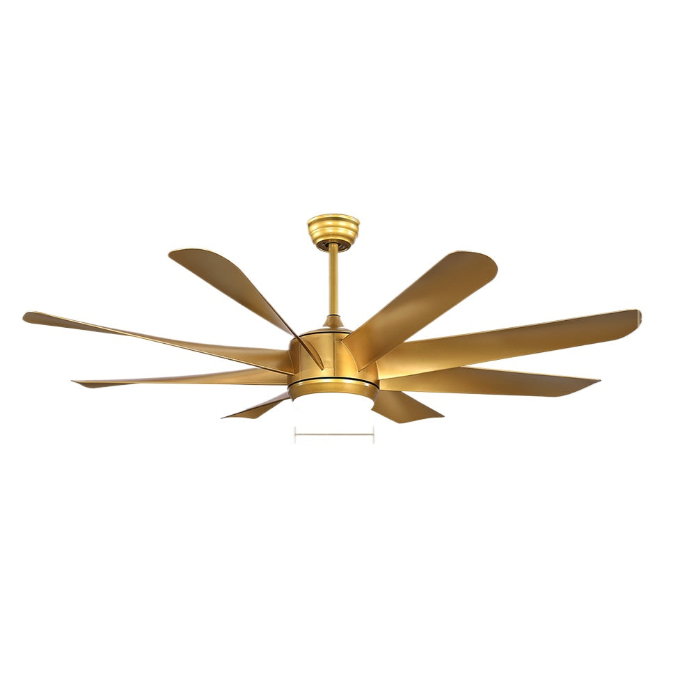 HEIKESZ 60 Inch Ceiling Fan with Light 8 ABS Blades Modern Silver Quiet High Wind Power for Living Room Dining Room Cross Border